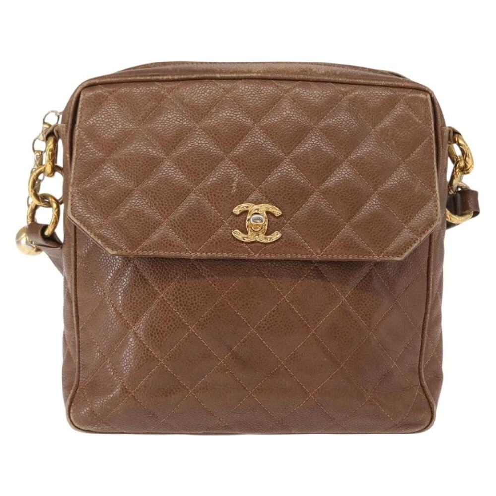 Chanel Matelasse Shoulder Bag Caviar Brown